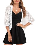 Gyabnw Boléro Femme Cardigan Court Chic et Elegant Manche 3/4 Gilet d'été Doux Veste Ouverte pour Mariage Robes Plages