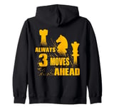 Always 3 Moves Ahead Chess Player King Queen Zip Hoodie