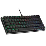 Cooler Master SK620 Wired Gaming Keyboard - Compact 60% Layout, Flat Mechanical Switches, RGB Lighting Per Button, On-the-Fly Control, MacOS/Windows Compatible - QWERTY, IT Keyboard