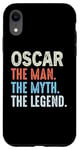 Coque pour iPhone XR Oscar The Legend Name Personnalisé Cute Idea Homme Vintage