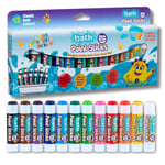 Little Brian Paint Sticks - Bath Paint Sticks, 12 Pack Paint Sticks, Kids Paint Pens Twist Up & Down, Mess-Free Painting, Easy-to-Use Paint Sticks, Easy Clean Up