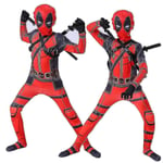 Barns Deadpool Superhjälte Halloween Party Cosplay Kostym 120cm 120cm