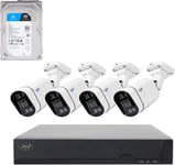 Kit De Videosurveillance Poe House Ipmax Poe 5,Nvr Avec 4 Ports Poe,4 Cameras Ip 5Mp,Disque Dur 1 Tb Inclus