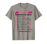 Bachelorette Party Checklist Game Girls Night Out Bride Fun T-Shirt