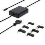 Nedis Notebook Adapter | GaN | 65 W | 5 / 9 / 12 / 15 / 20 V DC | 2.4 / 3.0 / 3.25 A | Brukes til: Notisbok / Smarttelefon / Tablett | Euro / Type-C (CEE 7/16)