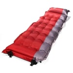 SHOUTAOS Thicken Self Inflating Sleeping Mat Outdoor Beach Camping Inflatable Mattress Moisture Proof Pongee Fabric Tent Pad Cushion CLKMRY (Color : RED)