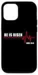 Coque pour iPhone 12/12 Pro He is Risen – Jesus Heartbeat Pulse Christian Faith EKG