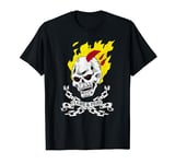 Marvel Ghost Rider Skull Flame & Fury Cross Chains Graphic T-Shirt