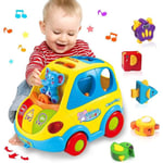 Jouet Enfant 2 Ans Fille Garçon Jouets Bebe 1 an de Tri en Forme avec 5 Blocs de Voiture Rampante Jeux Montessori Bebe 6 12 Mois Cad