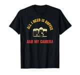 Vintage Photographer DSLR Coffee Camera Lens Shutterbug T-Shirt