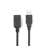 Nedis USB-forlengelseskabel, USB-A hann til USB-A hunn, 3m