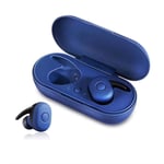 Fashion Bluetooth Earphone, Wireless Earphones Bluetooth 5.0 Mini Headphones Stereo IPX5 Waterproof Headset with Mic Earplugs for Gym Home/Phone Laptop Etc (Color : Blue)