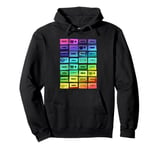 Rainbow Cassette Tapes Nostalgic Music Throwback 1980s Pullover Hoodie