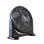 Daewoo 20 Inch Floor Fan, High Velocity, Portable With Carry Handles, Tilt Up And Down, 3 Speed Settings, Sturdy Base With Feet, 5 Blades, Fan Guard, Plastic, Black, For All Floors