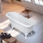 Bathlife Ideal Badekar 1530x670 mm, med hvite føtter, Hvit - 401409852