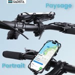 GADISTA FRANCE Cykeltelefonhållare upp till 7 tum, Innovativt fäste utan verktyg. Motorcykeltelefonhållare 360° rotation, Compati