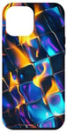 Coque pour iPhone 12 Pro Max Art abstrait psychédélique bleu électrique futuriste