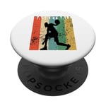 Ballon de basket vintage pour homme et femme, rétro vieilli PopSockets PopGrip Adhésif