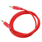 (Red)3.5mm Aux Cable TPE Wire Brass Body 3.3ft 3.5mm Male To Male Sound Aux