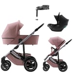 Komplett Barnevogn, Britax, Smile 5Z, Dusty Rose + Baby-Safe Core, Space Black inkl. base