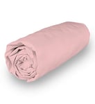 Soleil d'ocre Drap Housse en Coton Percale 160x200 cm Camille Rose, par Songe de Camille