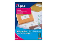 APLI-Agipa Etiquettes - Mat - adhésif permanent en acrylique - blanc - 63.5 x 46.6 mm 1800 étiquette(s) (100 feuille(s) x 18) étiquettes