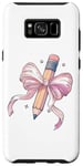 Coque pour Galaxy S8+ Coquette Crayon Fille Enseignante Noeud Rose Premier Jour d'école