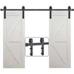 Petites Ecrevisses - Kit de Quincaillerie Porte Coulissante 200cm Kit Rail Porte de Grange Double Porte Suspendue pour Chambre Garage