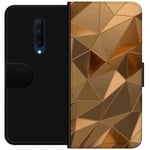 Tegnebogsetui til OnePlus 7T Pro med 3D Guld motiv