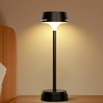 Table Lamp - 5200mAh Rechargeable Lamp with Indicators, 3 Color Modes & Stepless Dimmable Battery Lamp, Timer & Memory Functions, LED Wireless Lamp for Living room, Bedroom, Restaurant, Black