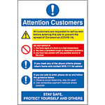 Seco Health & Safety Poster Attention customers Semi-Rigid Plastic 15 x 20 cm