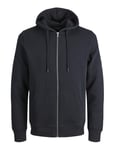 JACK&JONES PLUS Jjebradley Sweat à Capuche zippé Noos Pls Veste Shirt, Noir, 4XL Homme