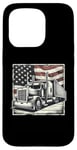 iPhone 15 Pro Semi-Trailer Trucker Big Rig American Flag Truck Driver Case