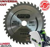 Lumberjack 36 Tooth TCT Wood Circular Saw Blade Festool Plunge TS55 160mm x 20mm