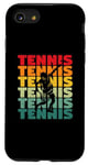 Coque pour iPhone SE (2020) / 7 / 8 Silhouette de tennis rétro vintage joueur entraîneur sportif amateur