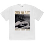 Greta Van Fleet Unisex Adult World Tour 2022 Butterfly Cotton T-Shirt - M