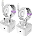 iPhone Fast Charger Cable and Plug 2 Pack, AAZV 20W CTC 2P 