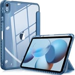 FINTIE Coque pour iPad 10ème Génération 10.9 Pouces 2022 - [Rangement de Stylet] Coque Arrière et Bord Transparent, Housse Antichoc Veille/Réveil Automatique, Bleu Océan