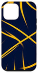 Coque pour iPhone 12 mini Bleu marine et jaune