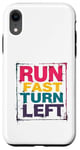 iPhone XR Run Fast Turn Left - Funny Track Runner Motivational Fitness Case