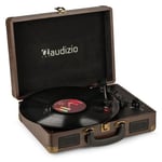 Audizio RP114W - Retro skivspelare i trälookfodral - skivspelare med högtalare och PC-mjukvara, Retro Skivspelare portfölj i trä