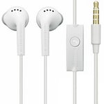 For Samsung Galaxy S10+ S9+ S8+ A13 3.5mm Jack headphone Earphone Headset -White