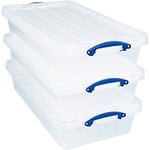 Really Useful Box Storage Box 41C-PK3CB 41 L Transparent PP (Polypropylene) 44 x 82 x 18 cm Pack of 3