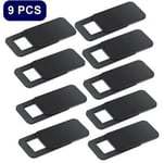 Couverture de WebCam rectangulaire Ultra-mince,autocollant de confidentialité pour IPhone Macbook iPad - Type 9pcs Black