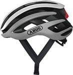 ABUS AirBreaker Racing Bike Helmet - High-End Bike Helmet for Professional Cycling - Unisex, for Men and Women - Silver/White, Size L