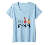 Womens Disney Cinderella Team Dream With Jaq And Gus V-Neck T-Shirt