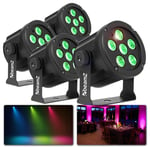 4-pack BeamZ SlimPar30 6 x 3W 3in1 RGB, Set med 4st LED spot RGB PAR 30 6x3W