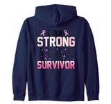 I Am Strong Survivor Breast Cancer Awareness Zip Hoodie