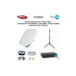 M-e - Antenne Sat Plate 40cm + Trépied 180cm + Décodeur srt 7407 fransat + Câble hdmi + Pointeur Satellite + Câble Coax 10m + 2 Fiches f - noir