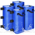 Sac de poids d'eau pour auvent 4 pièces, kit de poids de tente d'eau de 80 lb, 4 poids de pieds pour tonnelles, toits pop, tentes (bleu 25 litres)